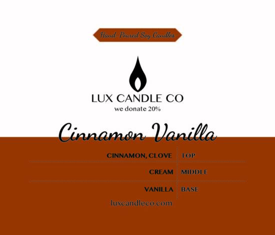 Cinnamon Vanilla - Lux Candle Co